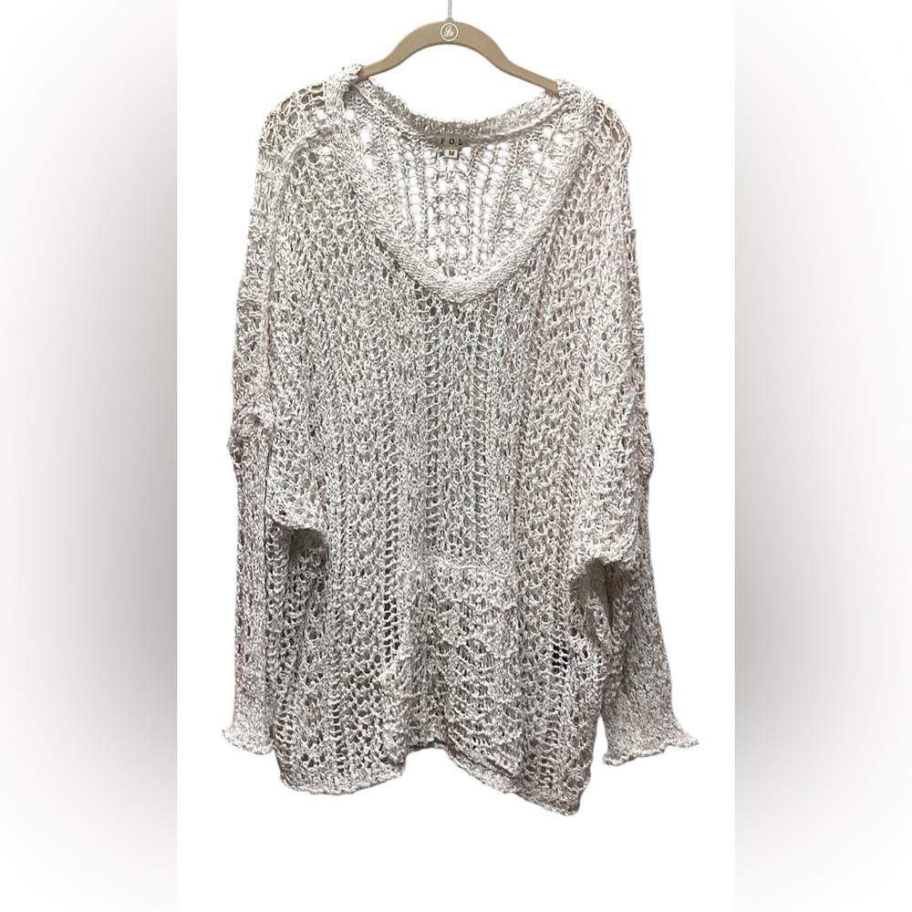 POL open crochet pullover boho coastal sweater Size Medium Cream - Picture 2 of 9